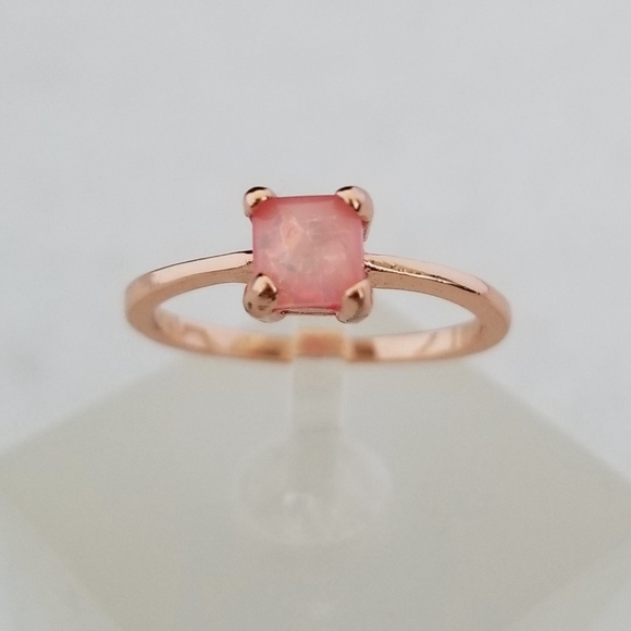 Delicate Rose Gold & Pink Opal Ring